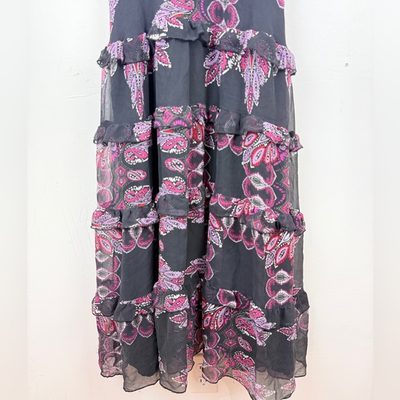 Vintage Y2K bebe 100% Silk Paisley Ruffle Maxi
Fairy Whimsigoth Boho Slip Dress - Picture 5 of 8